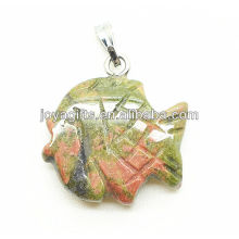 Pendentif Unakite en forme de poisson